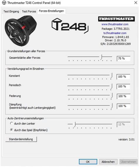 t248 control panel|thrustmaster t248 calibration.